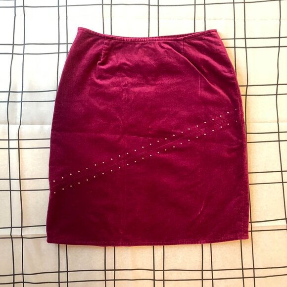 Esprit Corduroy Studded Wrap-Style Skirt - Picture 3 of 4